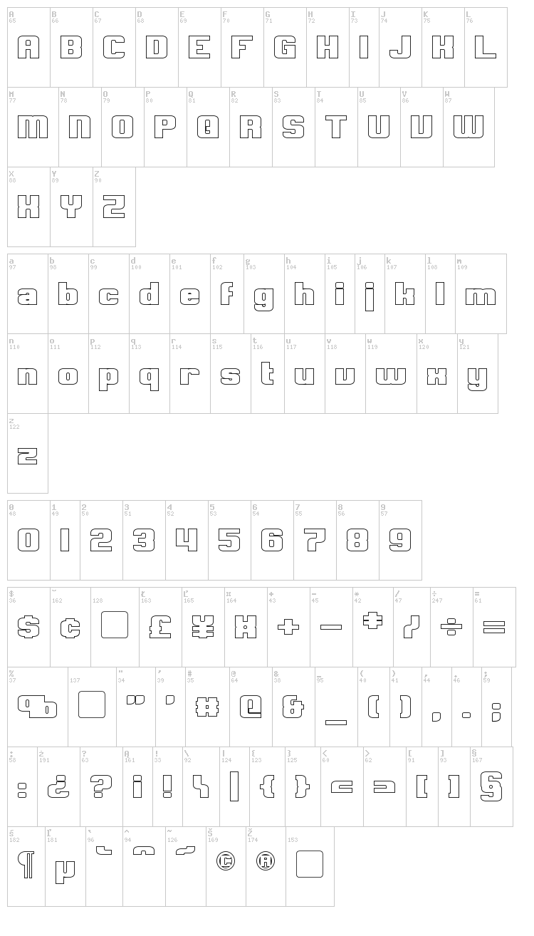 Clark font map